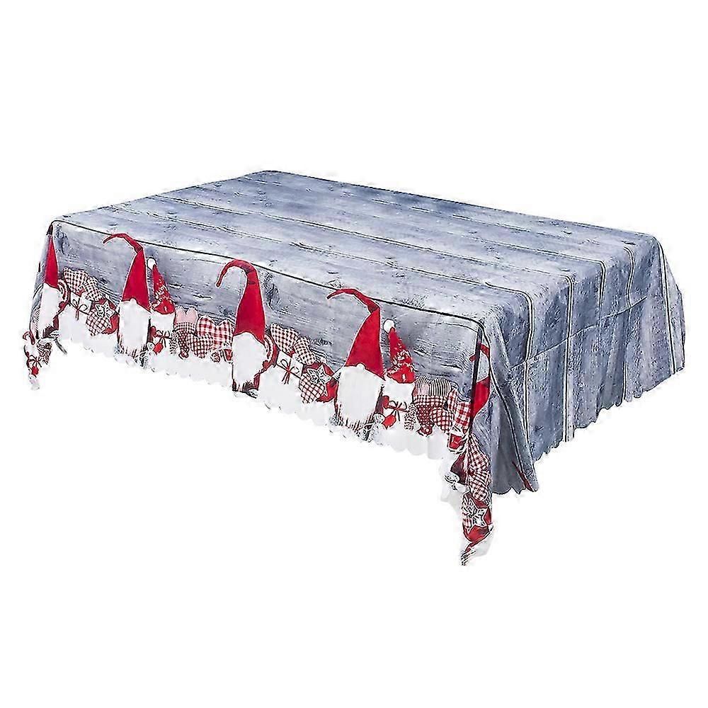 Christmas Rectangular Printed Waterproof Tablecloth for Dining Room and Kitchen