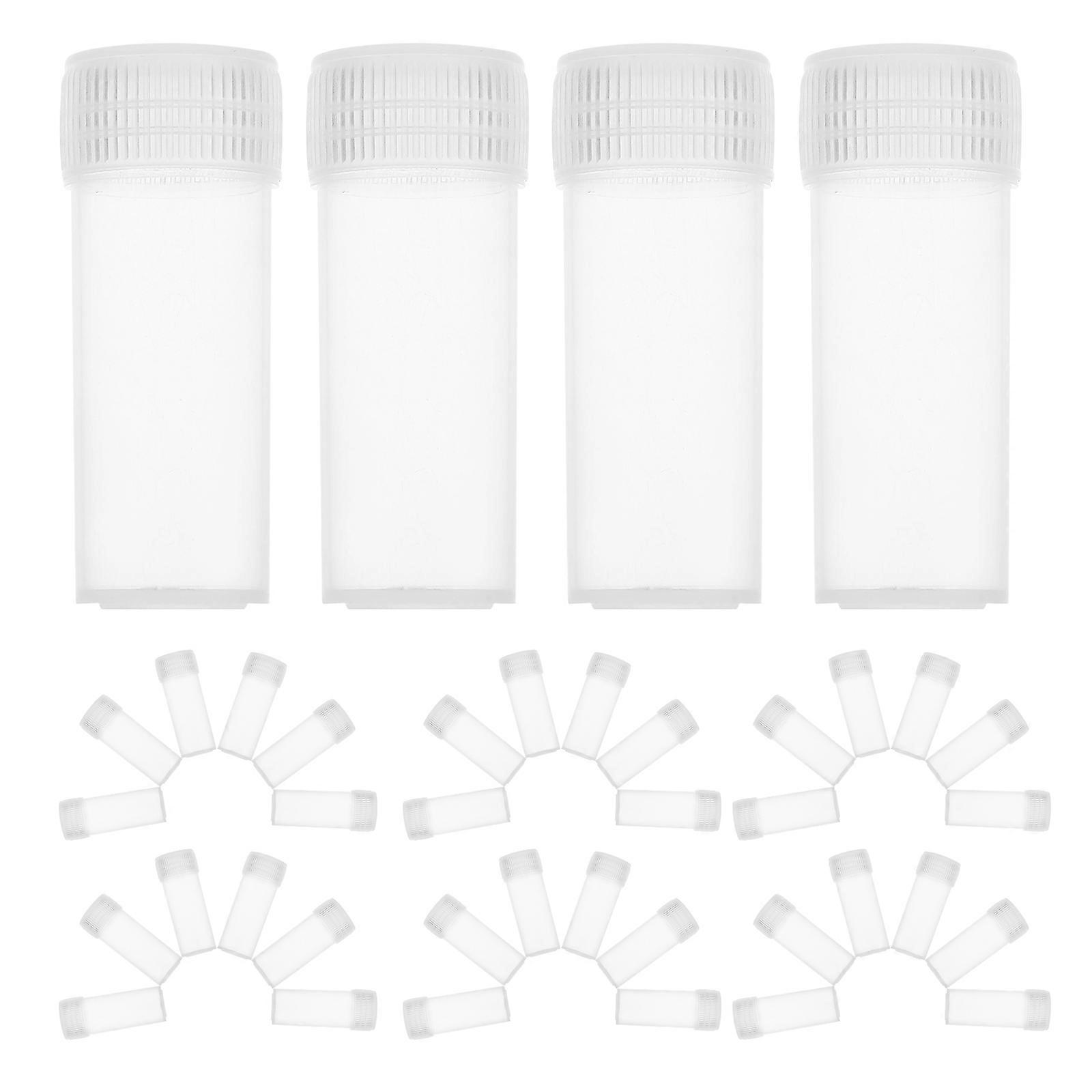 Transparent Plastic Test Tubes for Sample Storage 100Pcs Mini Vials
