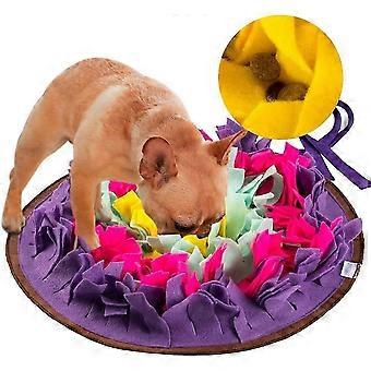 Purple Dog Snuffle Mat, 45cm Pet Feeding Mat for Slow Eating, Mental Stimulation and Dental Health, Machine Washable Interactive Toy