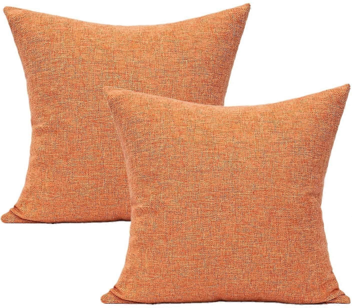 Orange Fall Hug Pillowcase Decorative Fall Square Solid Yellow Pillowcase Burlap Functional Cushion
