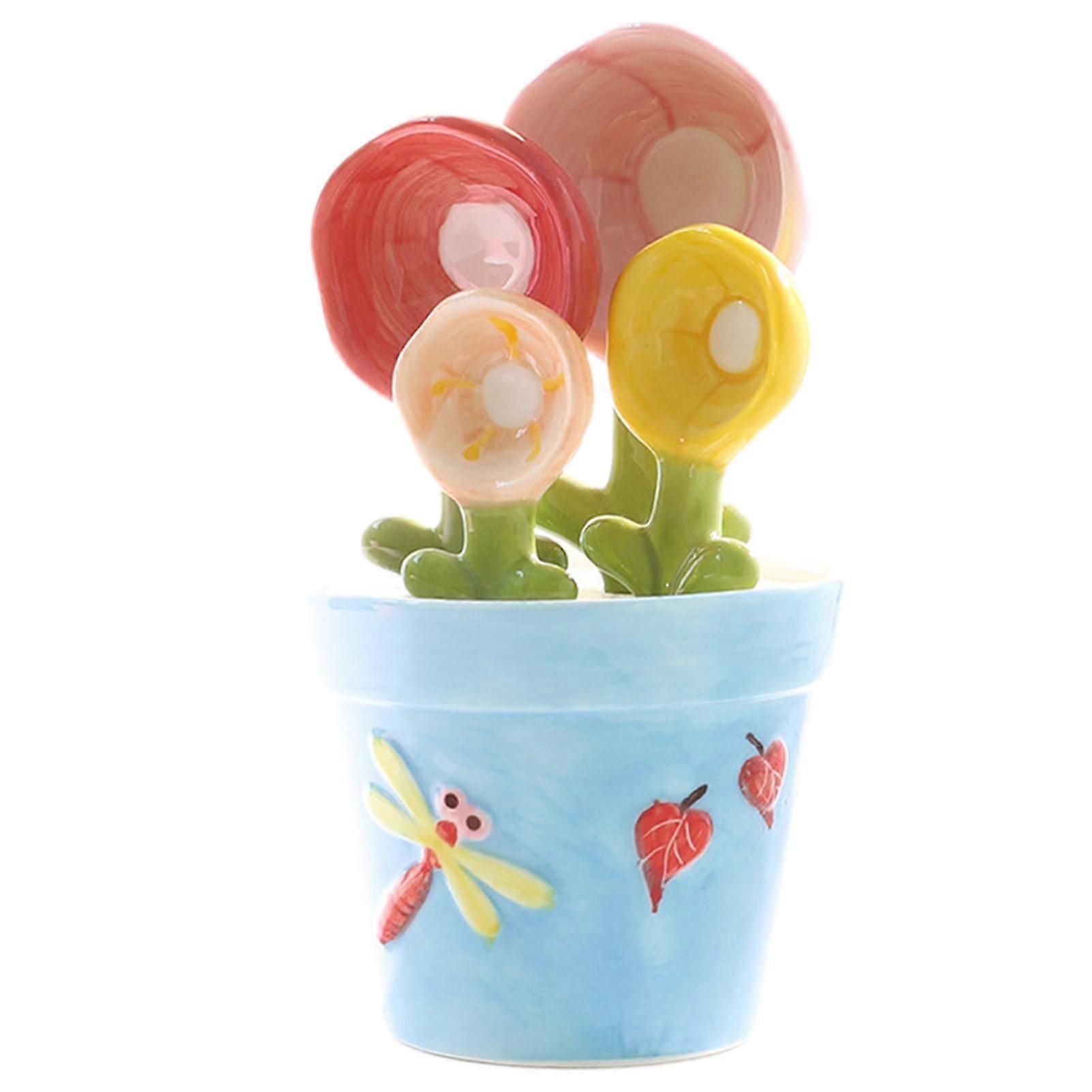 Baking Spoons With Holder Quality Ceramic Craftsmanship for Kitchen Decor