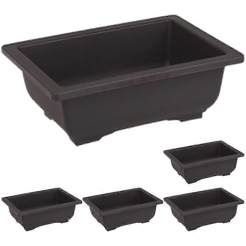 5pcs Rectangular Bonsai Pots Succulent Flower Planting Pots Plastic Flowerpots