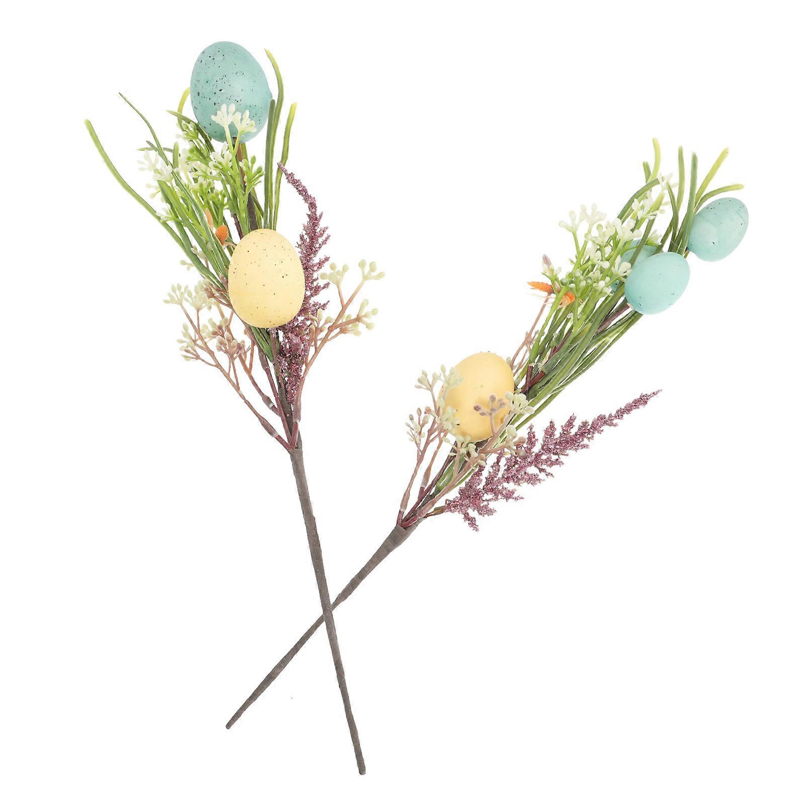 Simulation Bouquet DIY Decor Easter Egg Artificial Flower 2Pcs