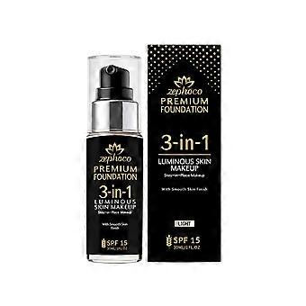 Zephoco 3-in-1 Multi-effect Make-up Holding vloeibare foundation (lichte huidskleur) Lichtjes aanbrengen op de huid om oneffenheden te camoufleren Natuurlijke foundation