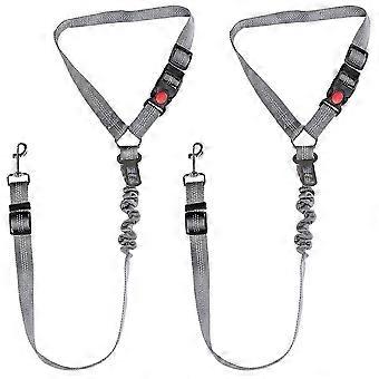 Dog Seat Belt Harness for Car - 2-in-1 Leash and Restraint Secures to Headrest. Adjustable Bungee, Strong and Durable