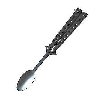 Butterfly Fork Spoon Set Stainless Steel Folding Camping Cutlery for Outdoor Picnic