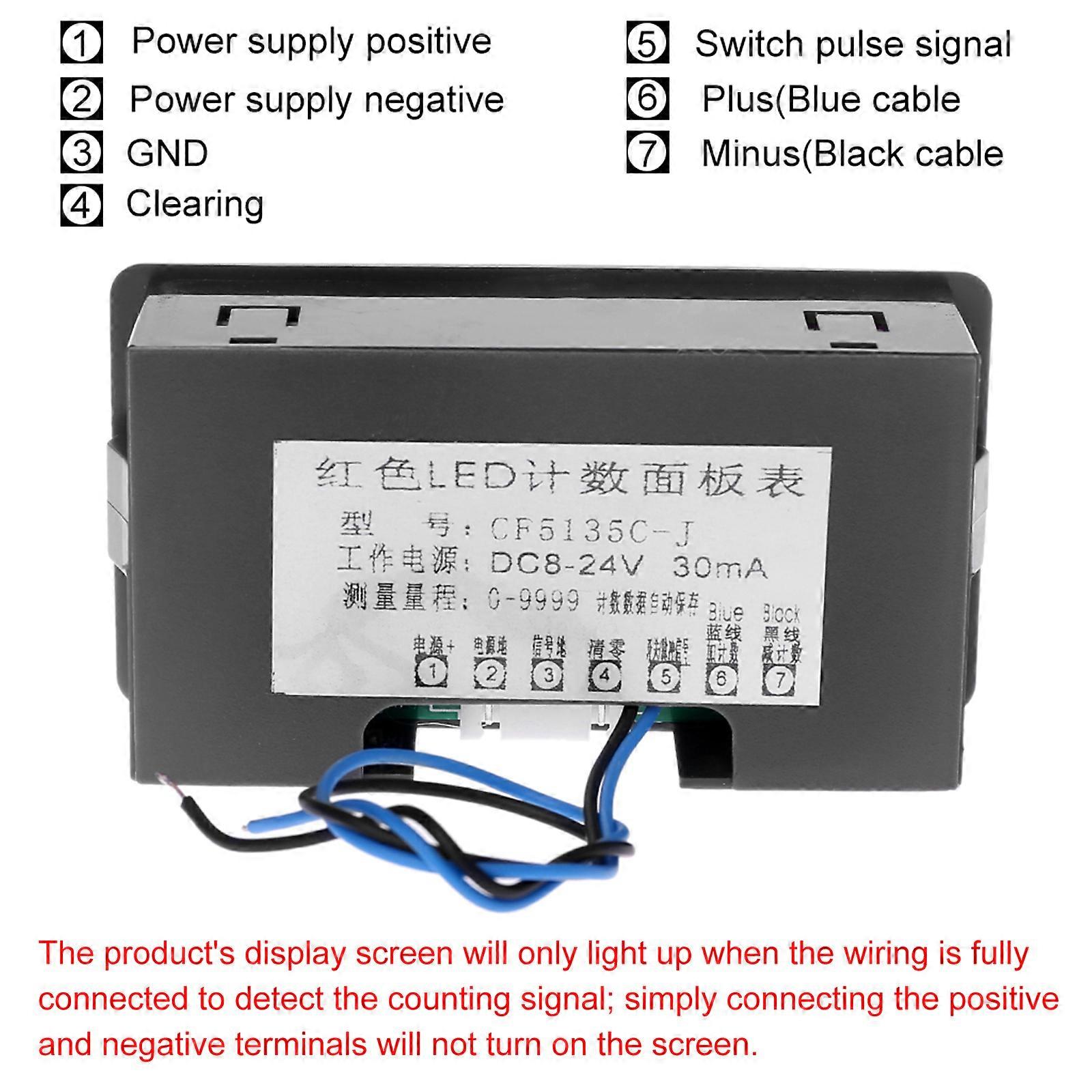 Digital Counter Dc Led 4 Digit 0-9999 Up/down Plus/minus Panel Counter Meter