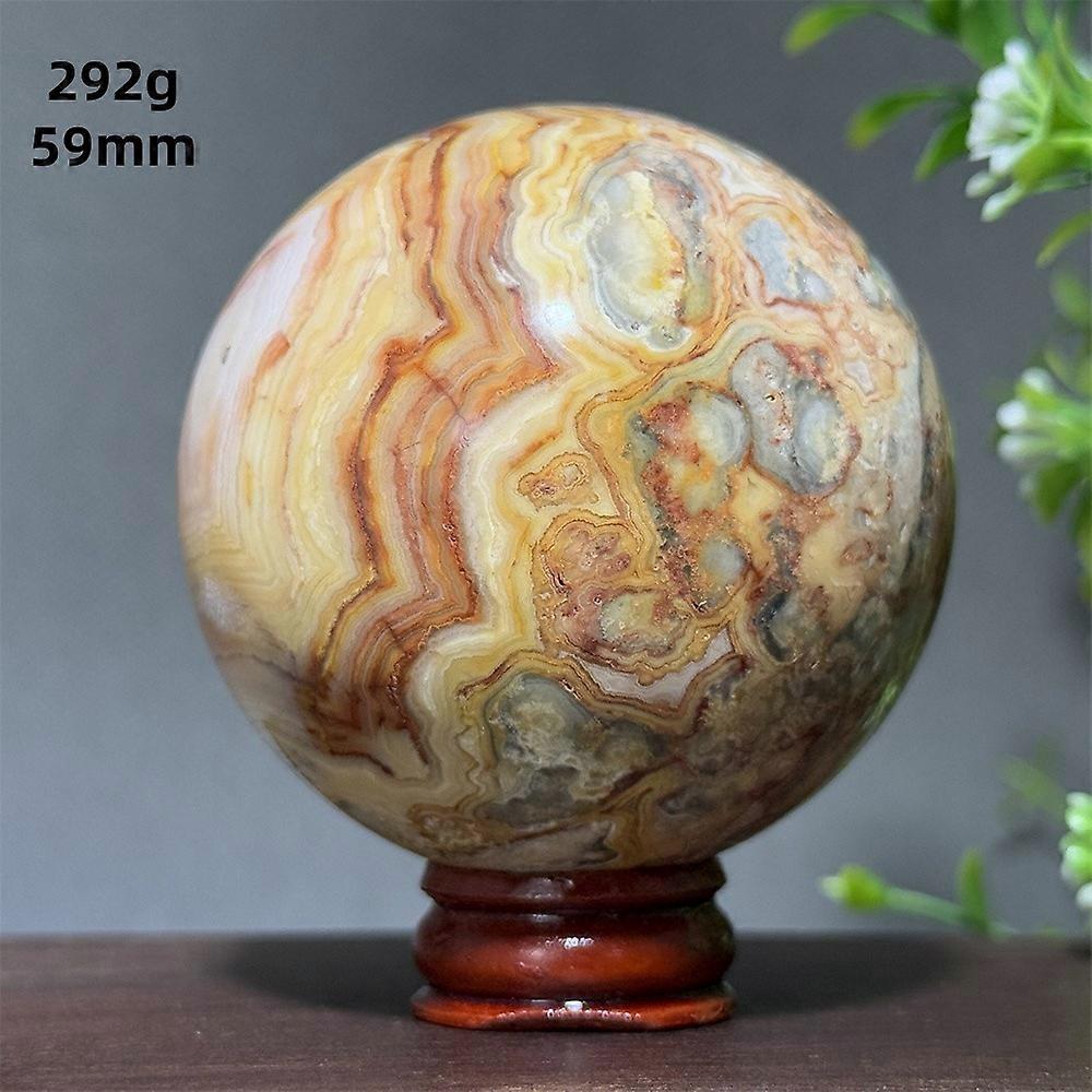 Crazy Agate Natural Gemstone Ball with Base