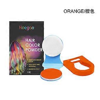 Hoegoa Hair Coloring Powder (Orange) - Easily Changes Hair Color With One Swipe, Naturally Covers Hair, Convenient For Parties, Hair Powder