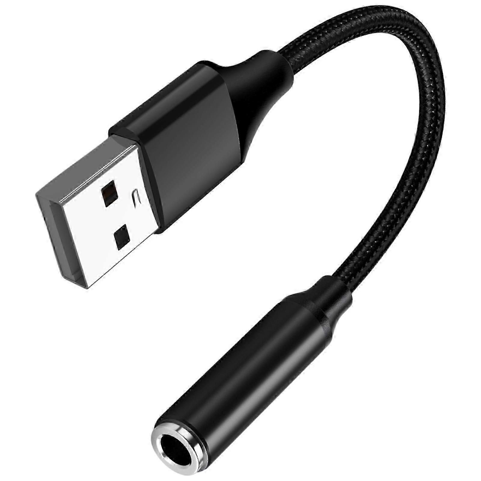 Braided USB To 3.5mm Short Audio Cable