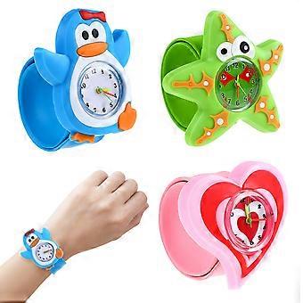 Children's Slap-on Watch 6 Pcs Silicone Cartoon Style Timekeeping for Kids Special Days Assorted Color