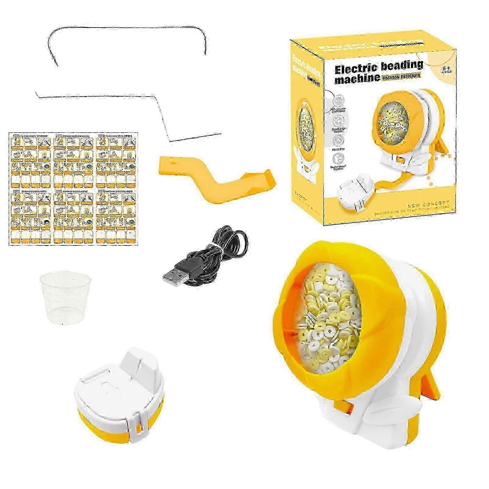Bead Stringing Set Automatic Spinner Craft Tool with Threading Device compatible with DIY Bracelets Necklaces AQ