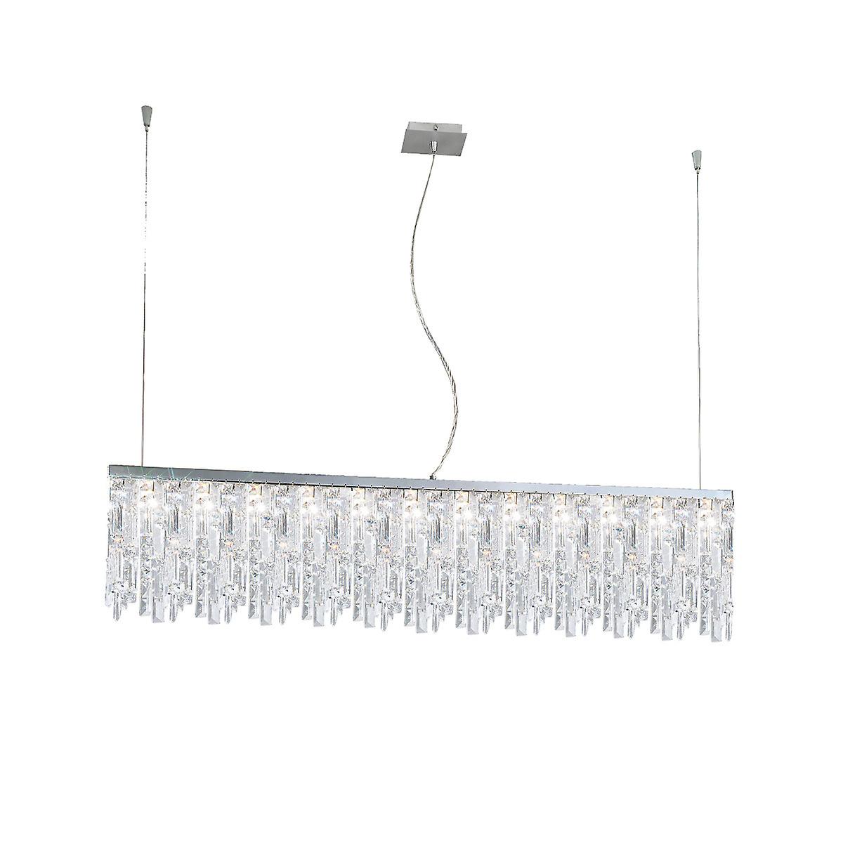 Prisma Crystal Pendant Ceiling Light 10 Light Chrome