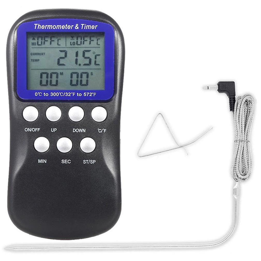 Digital Meat Thermometer With Lcd Screen, Extended Probe Sugar Milk Bbq Grill Monitor 0-300