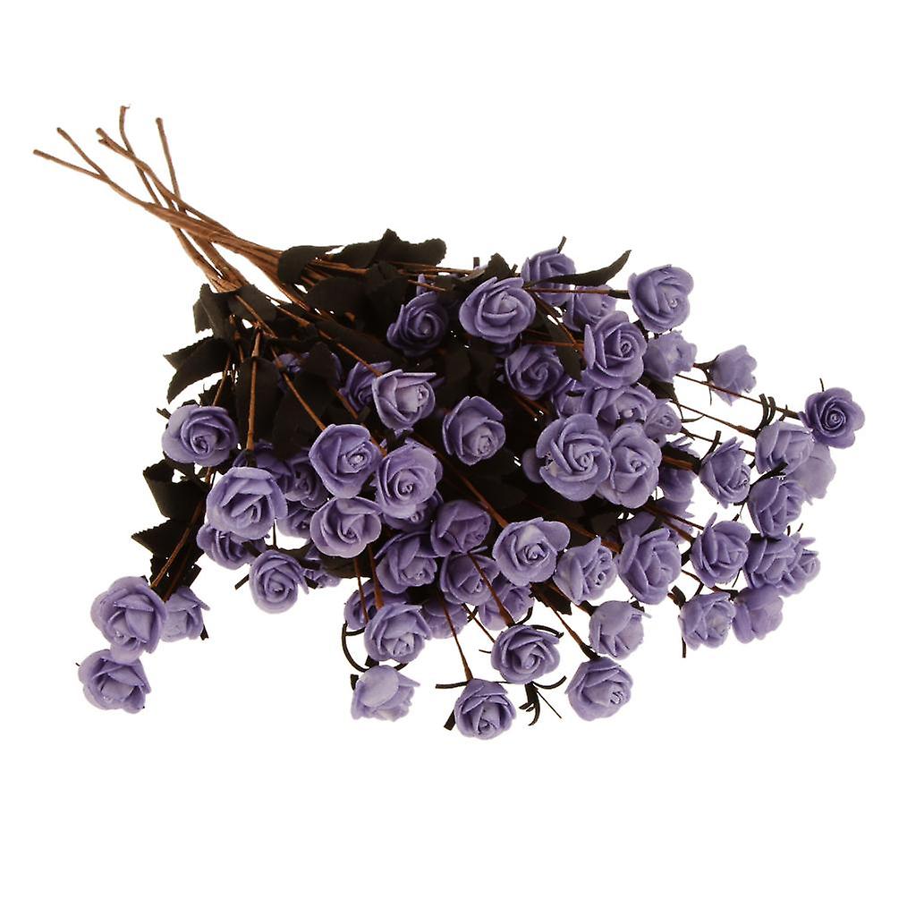 6x schiuma di fiori artificiali rosa bouquet casa festa di nozze decor viola chiaro