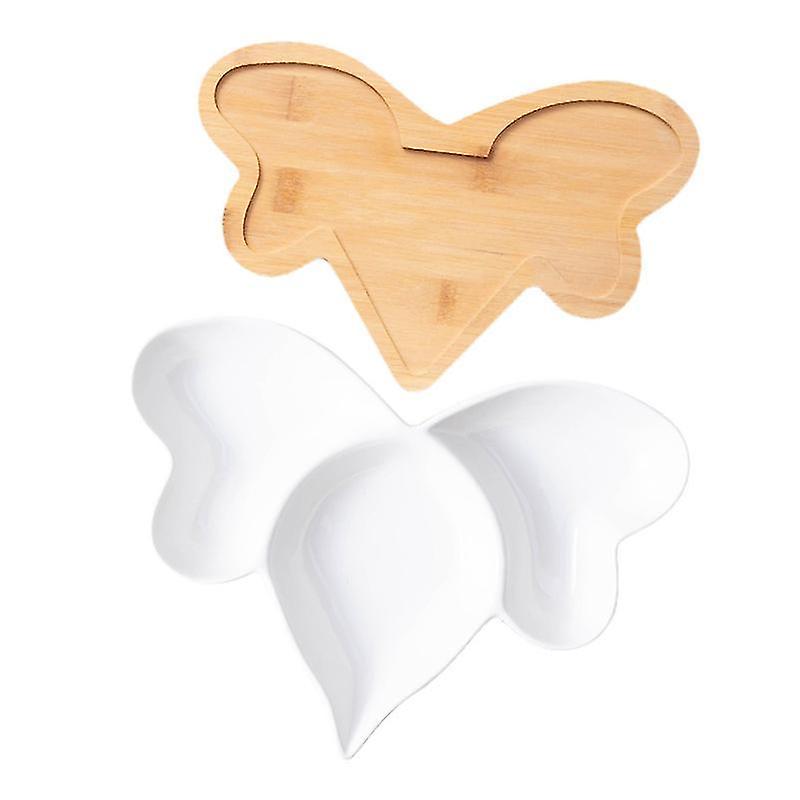 25.5X20.5cm White Serving Platters 1 Set Exquisite Snack Dish Compartment Fruit Snack Service Dish S