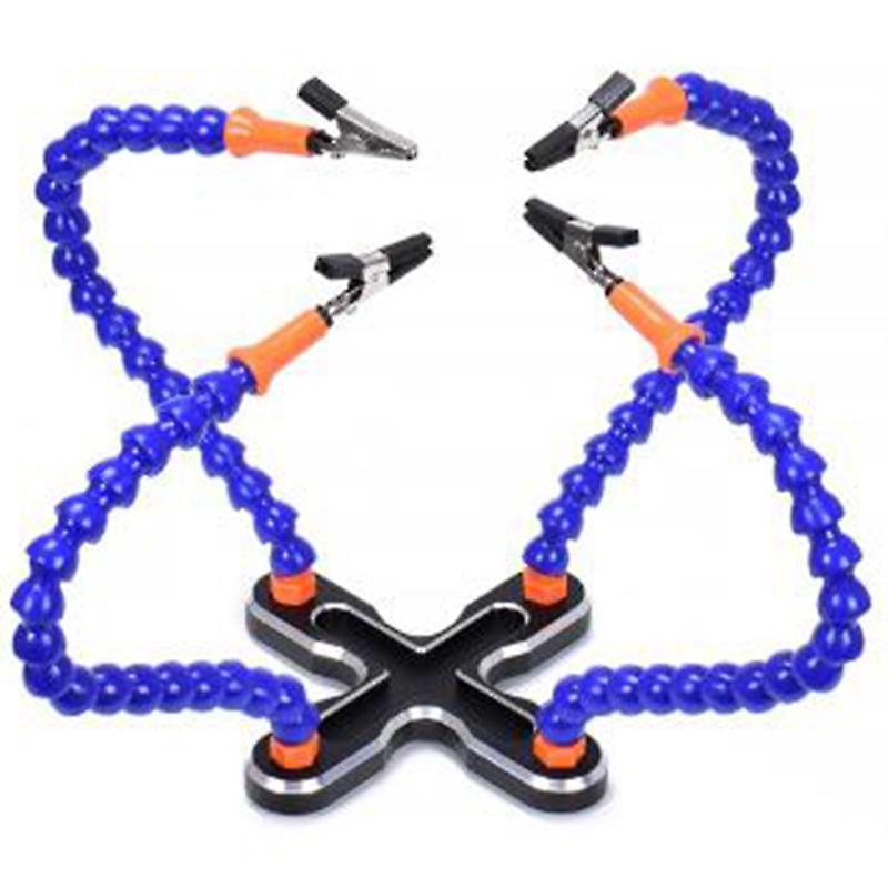 Diy Soldering Third Hand 4Pc Flexible Arms Welding Helping Stand Repair Holder Tool Multifunctional