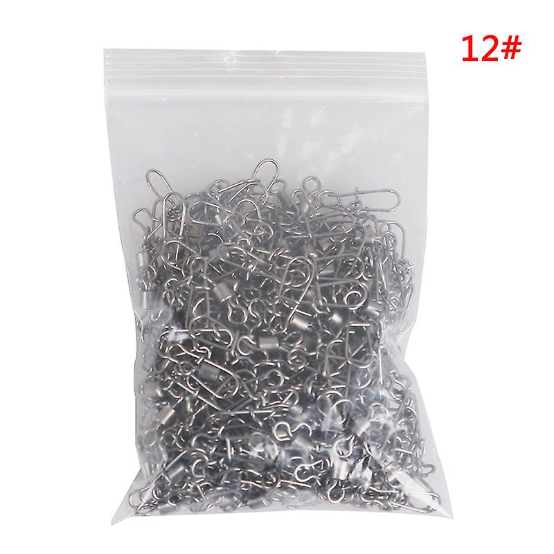 200pcs/pack Stainless Rolling Swivel Nice Snap Lure Connector Fishing Swivels Snap