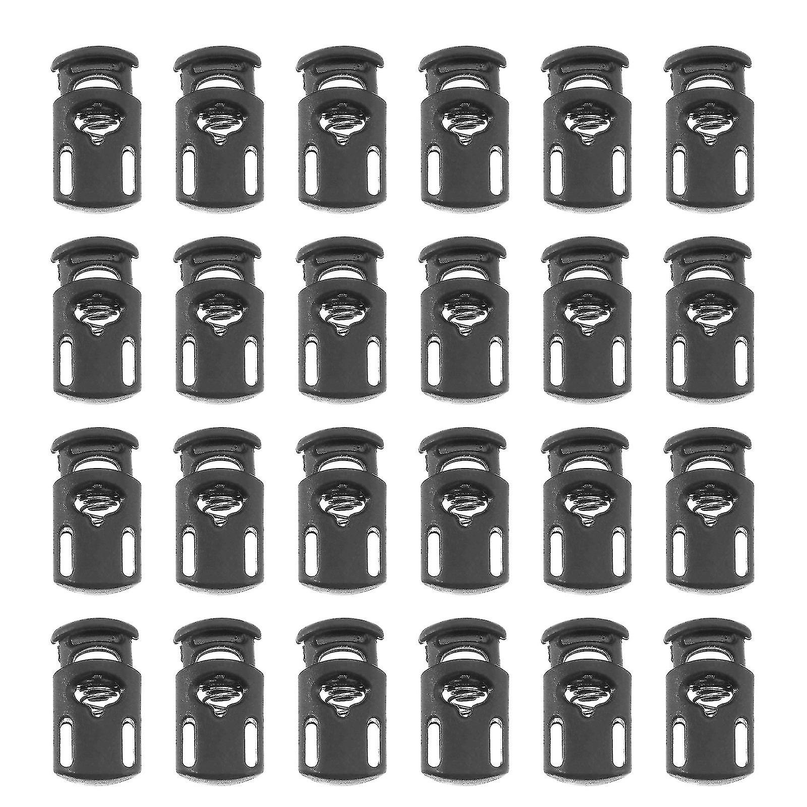 100 Pcs Plastic Single Hole Spring Stop Clothing Tent Drawstring Rope Toggle String Cord Locks End