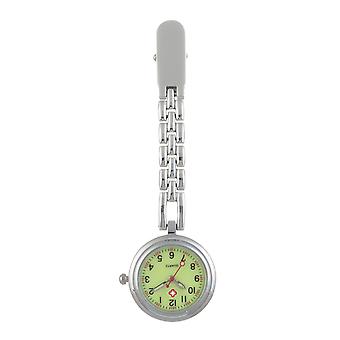 Veeki Clip-on-Hängereversuhr, Krankenschwester-Schlüsselanhänger-Uhr, Analoge Quarz-Taschenuhr mit leuchtendem Zifferblatt und leuchtendem Handsilber