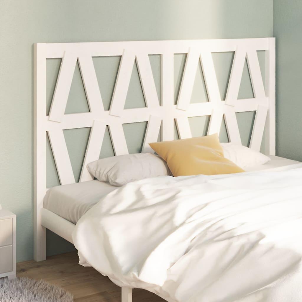 Headboard White 126x4x100 cm Solid Pine Wood