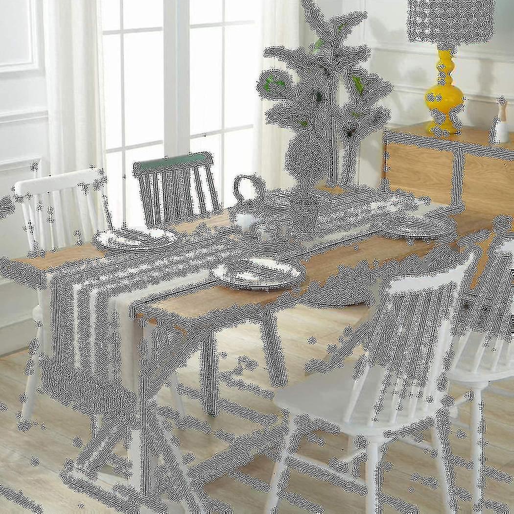 Vertical Stripe Rustic Table Runner With Tassels Linen (38x180cm)