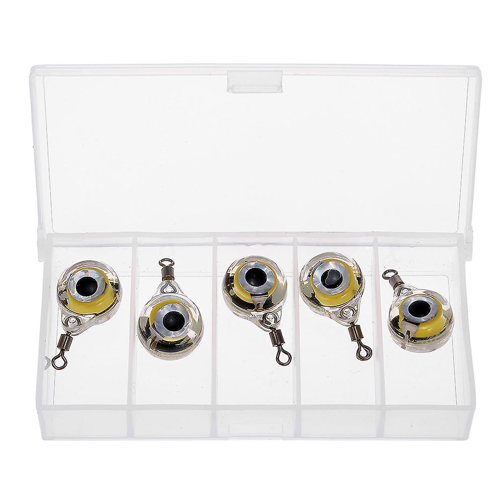 5pcs Led Fishing Light Deep Drop Underwater Round Shape Squid Strobe