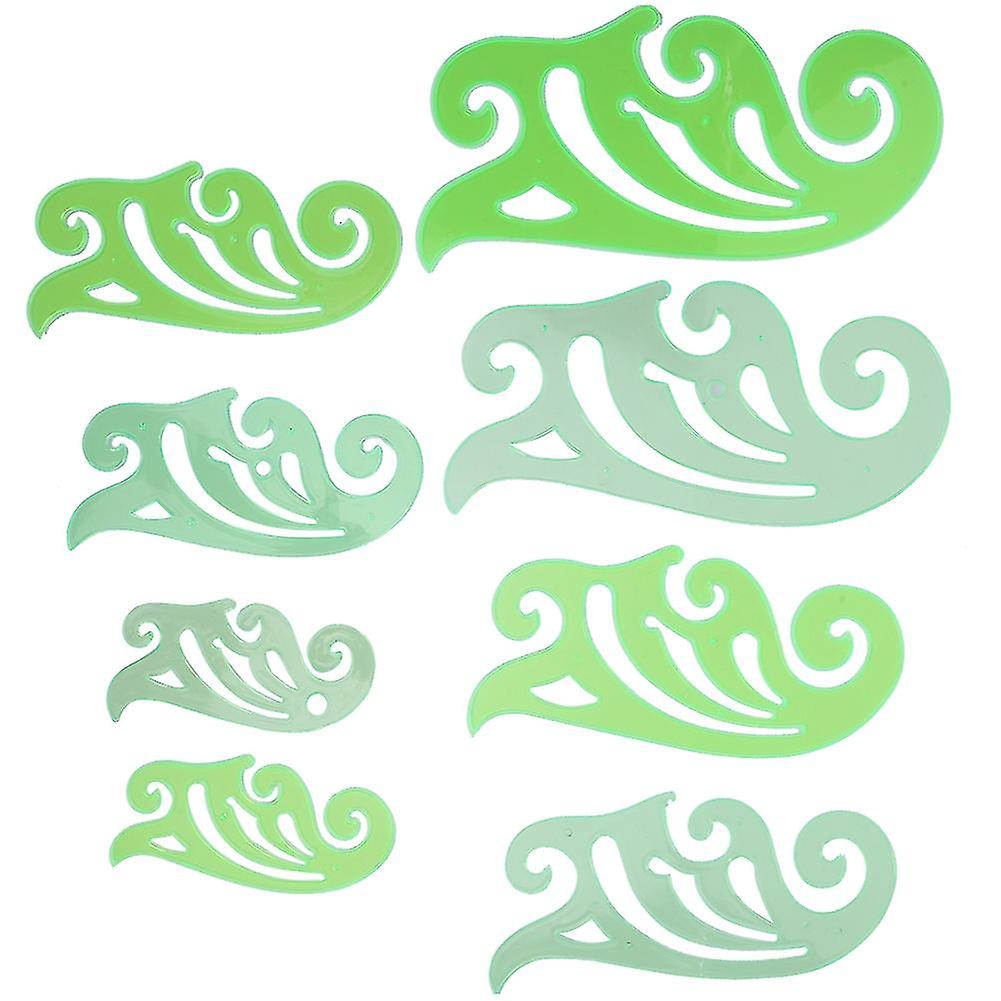 8Pcs Curved Drawing Template Multifunctional CloudShaped Plastic Ruler Comic Designs Supplies