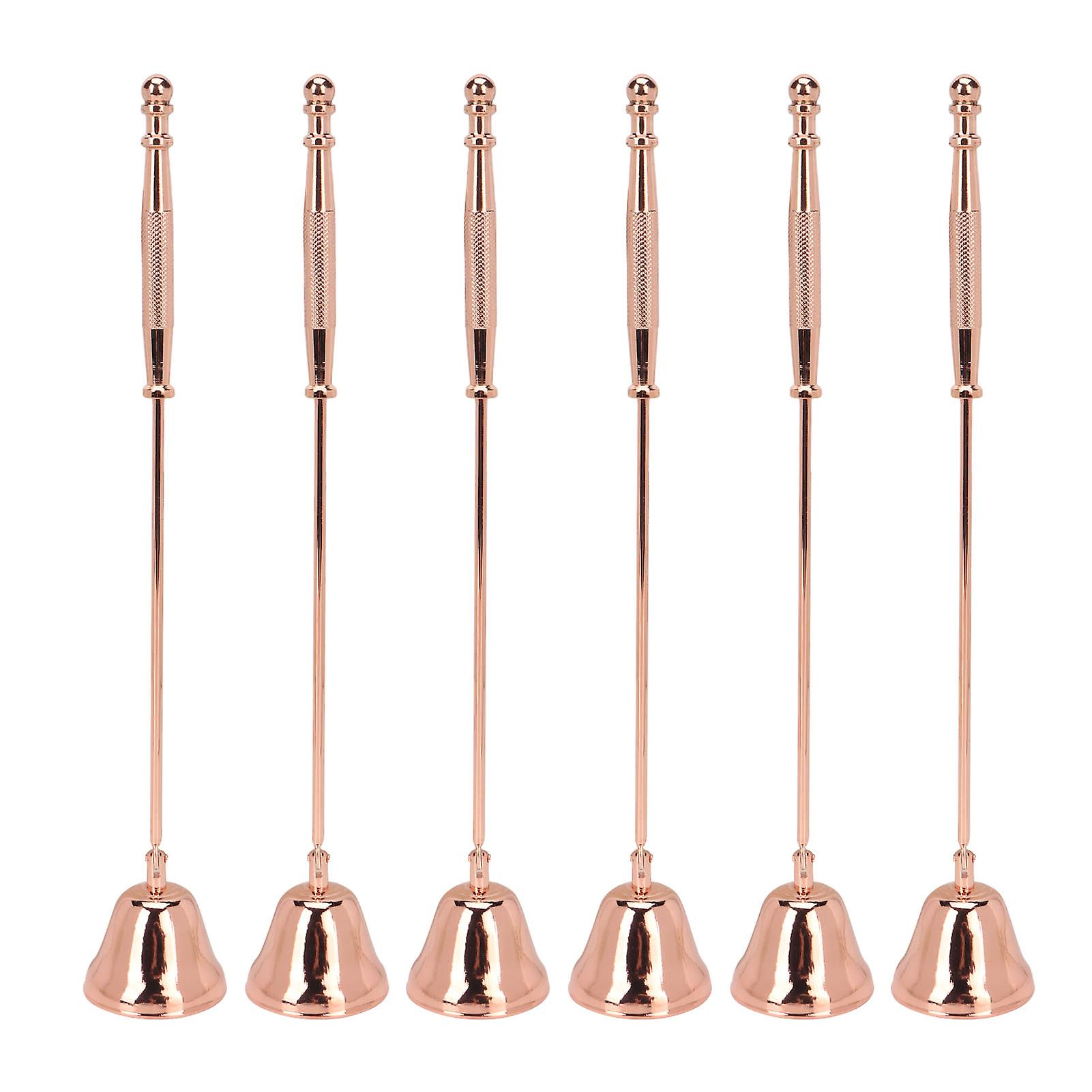 6pcs Candle Extinguisher Rose Gold Rotatable Bell Shaped Candle Extinguisher Cover with Ergonomic Handle for Household