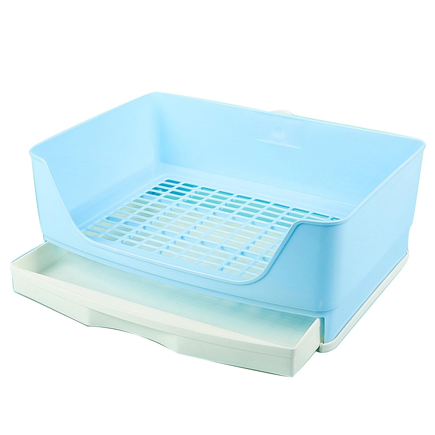 ZHOUBA Pet Rabbit Splash-proof Litter Mesh Box Potty Trainer with Drawer Corner Toilet