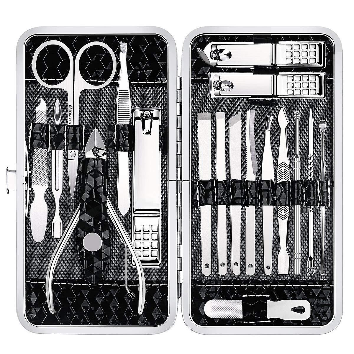 Nail Clippers Set Fingernail and Toenail Clipper Cutters, Manicure Pedicure Kit 18 Pieces Stainless Steel Professional Grooming Kits, Nail Care Tools