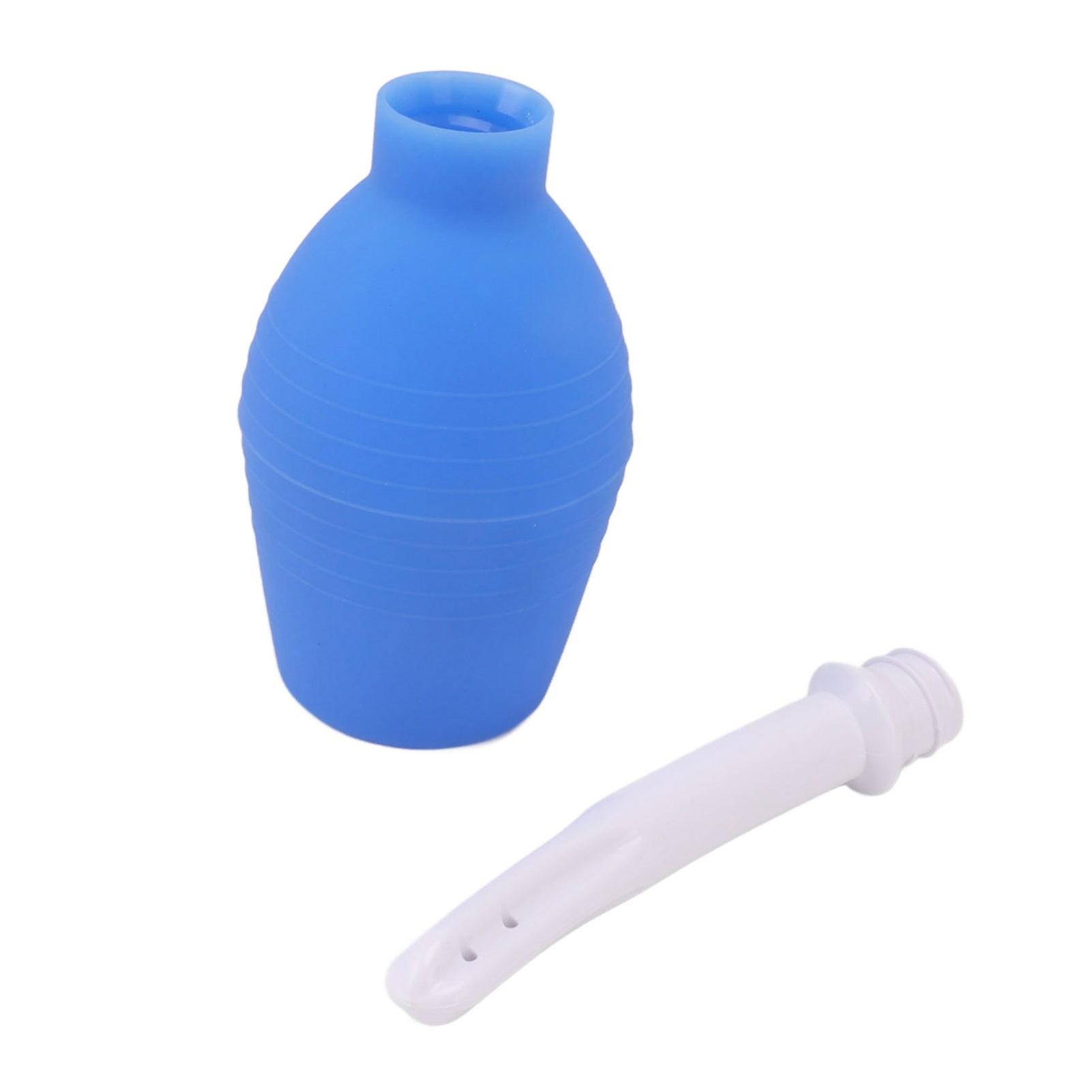 Reusable Silicone Enema Bulb Kit, Anal Douche, Vaginal Cleaner for Women and Men, Hygienic, 310ml, Blue