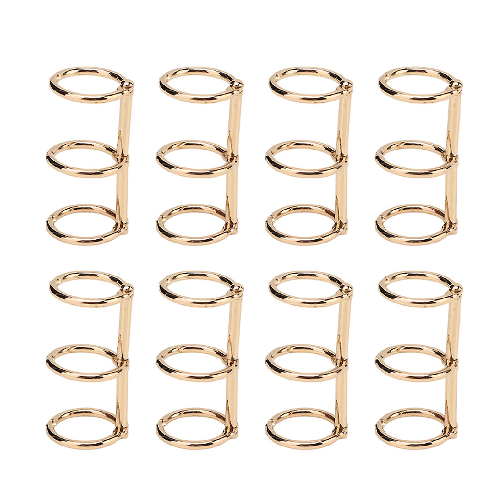 Binder Rings Reusable 3 Hole Electroplated Metal DIY Hand Account Paper Loose Leaf Binding RingsGold