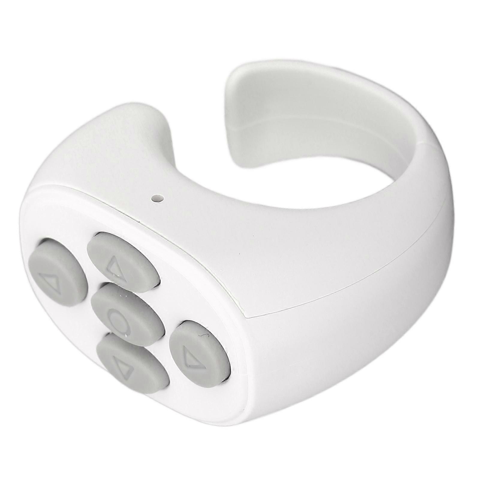 Bluetooth Remote Control Multi Function Ring Design Wireless Phone Selfie Shutter for Home White