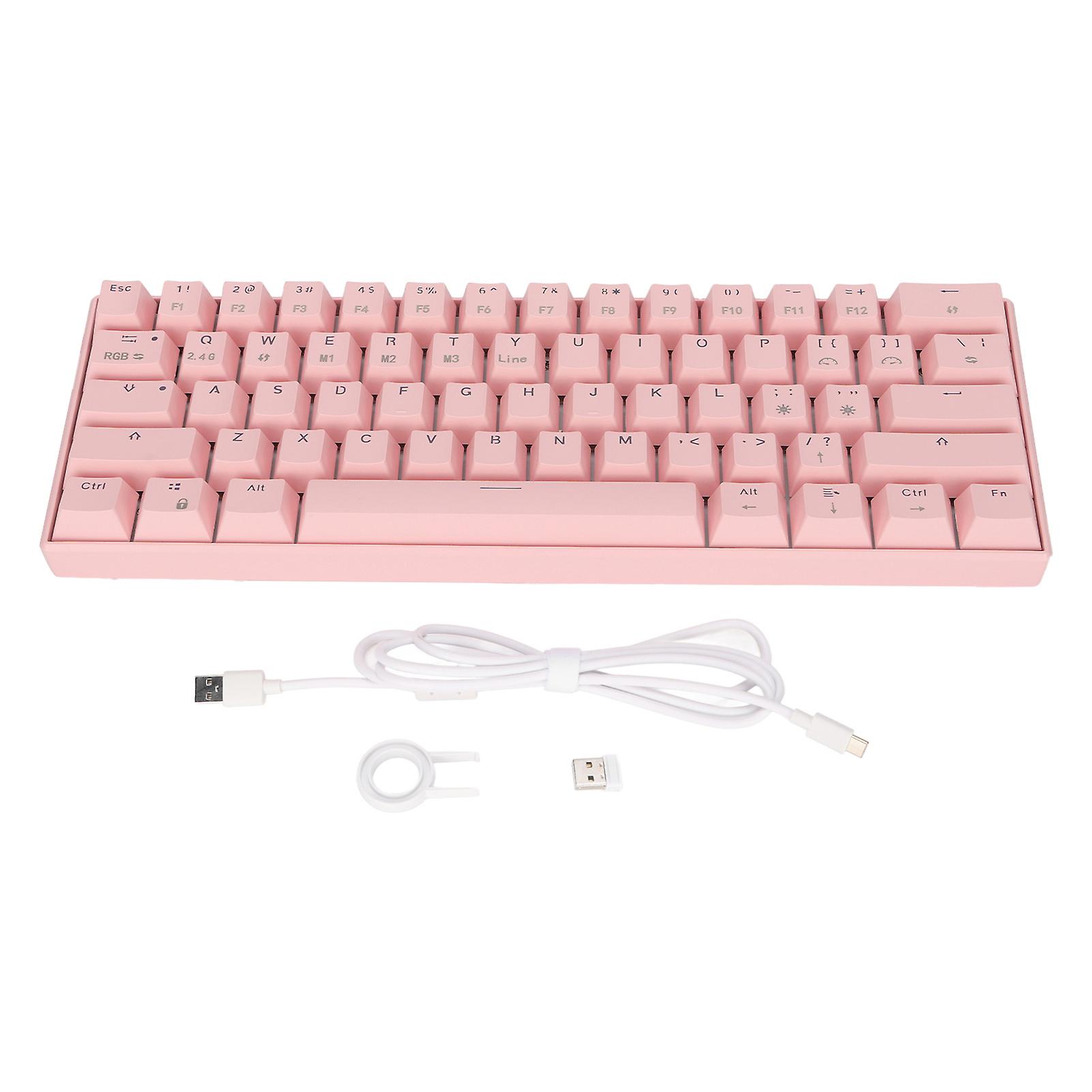 READSON 61 Keys Mechanical Keyboard RGB Backlit Ergonomic Wireless Wired Red Axis