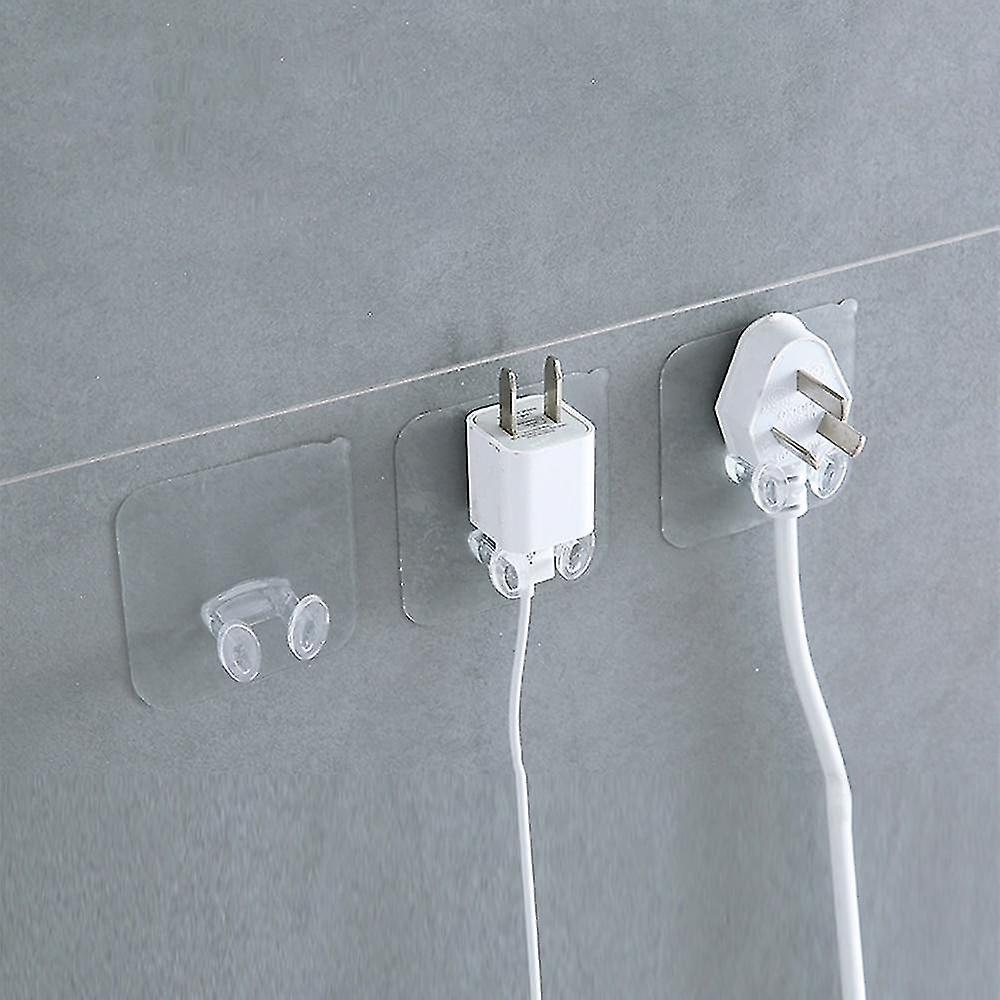 5pcs Wall Storage Hook For Kitchen And Bathroom - Wall Adhesive Power Plug Socket