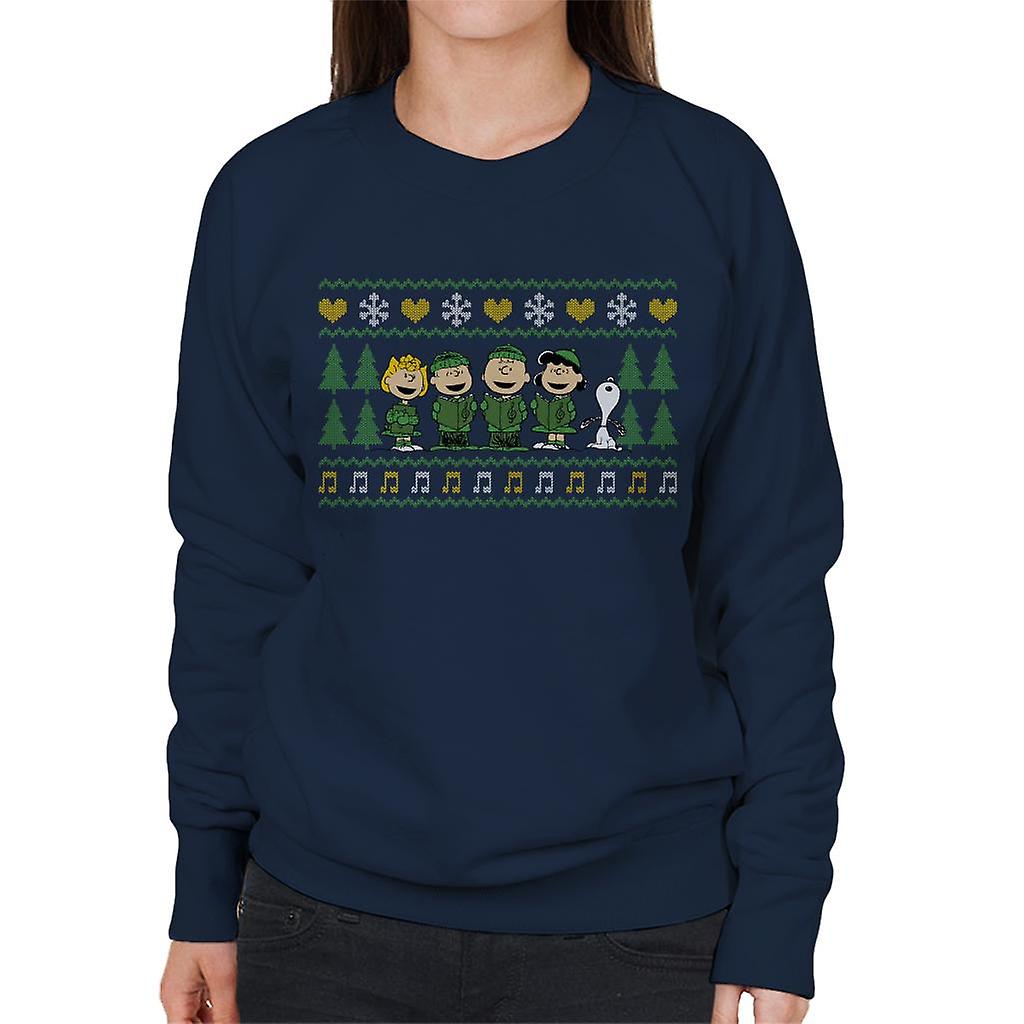 Peanuts Characters Xmas Choir Carol Women's Sweatshirt