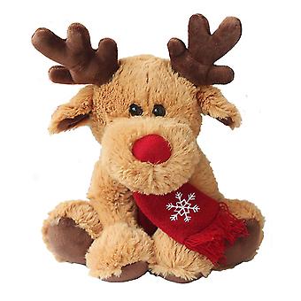 1 Stück Rudolph The Red Nose Reindeer, Gefüllter Plüsch erste Babydekorationen Plüschhirsch kompatibel mit Jungen und, 29x23x15cm