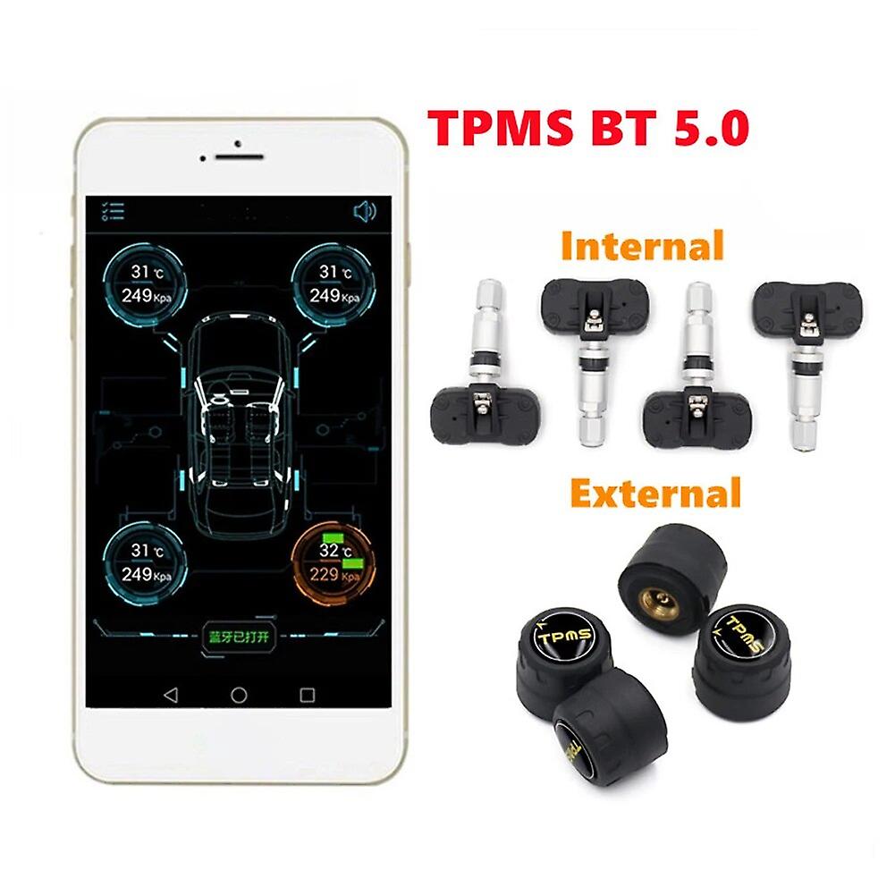 Tire Pressure Gauge Mobile APP Display 5.0 Tire Pressure Sensor Bluetooth Compatible for SUV/MPV/Van/Commercial Vehicle~2620