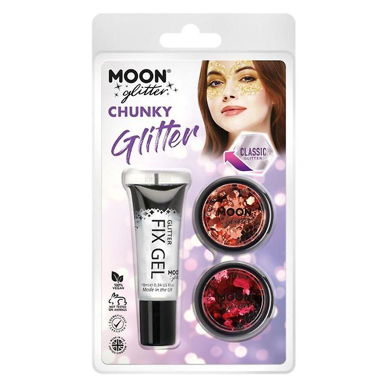 Moon Glitter Classic Chunky Clamshell, 3g - Fix Gel Set G20205