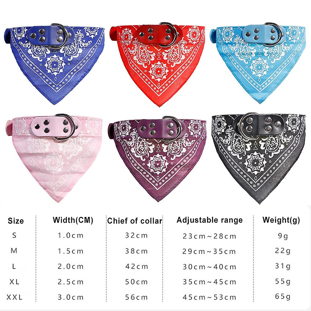 Ethnic Style Cat Dog Bib Collar Adjustable Pet Accessory Blue M