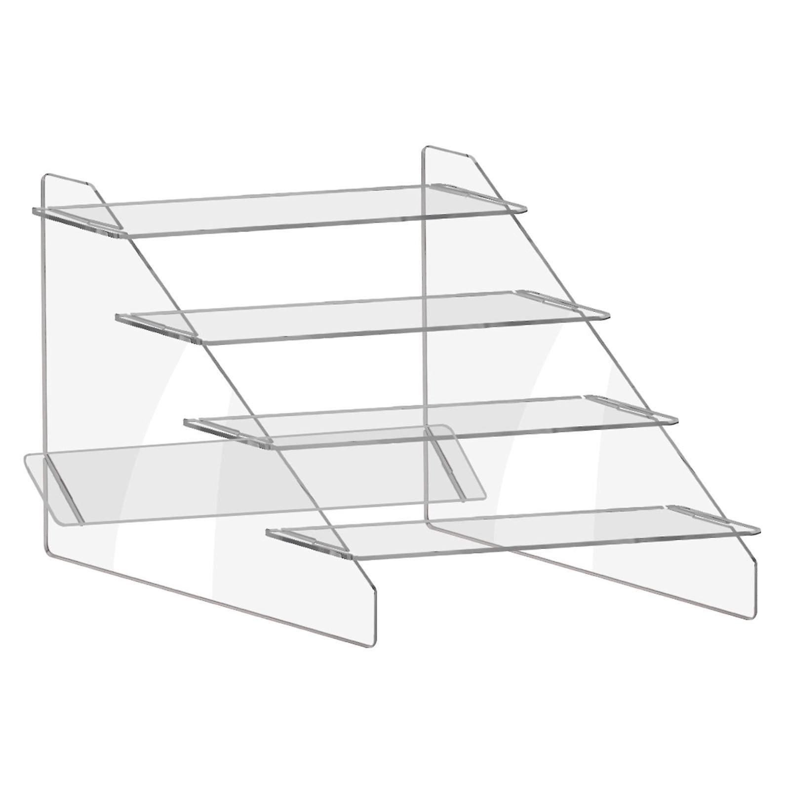Display Rack Storage Cabinet Rack 4 Tier Multifunctional Stable Base Cupcake Stand Makeup Organizer Rack for Cupboard Kitchen