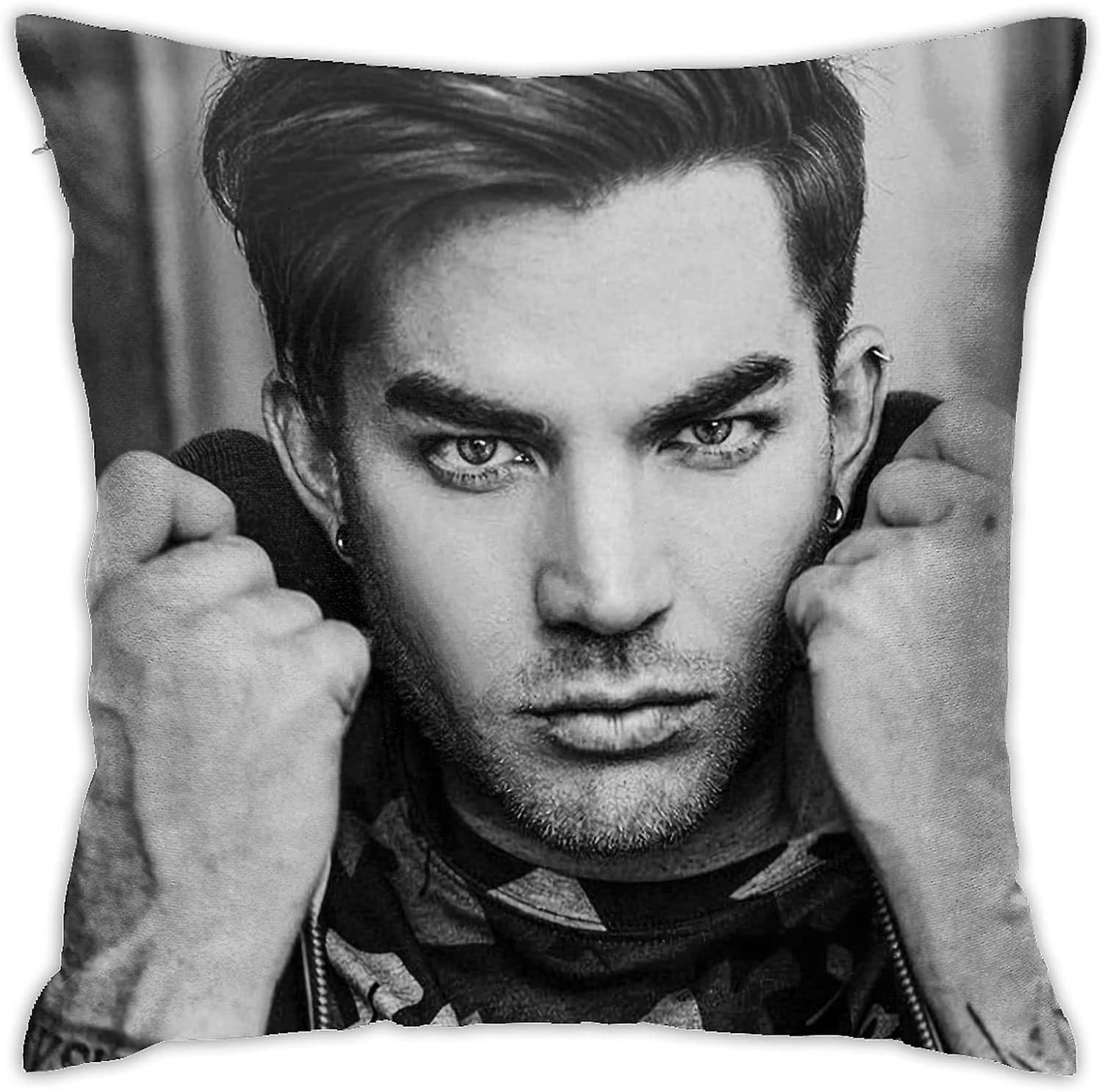 Adam Lambert Taies d’oreiller en peluche à impression recto-verso - 18x18 pouces -[A1981]