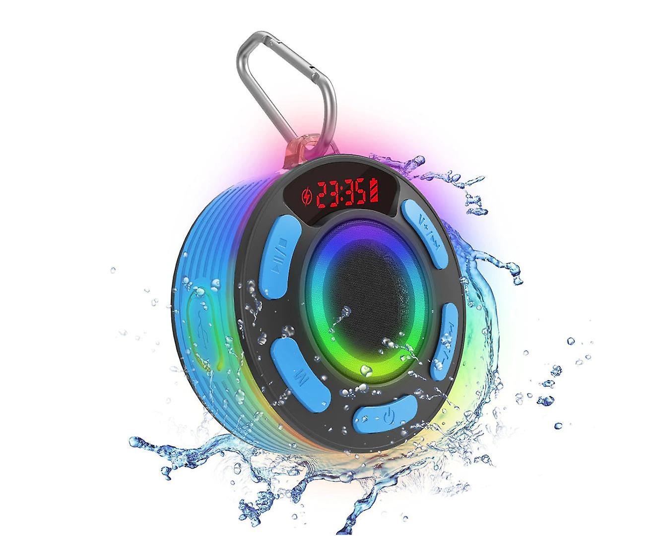 Portable Bluetooth Speaker with LED Display - Blue