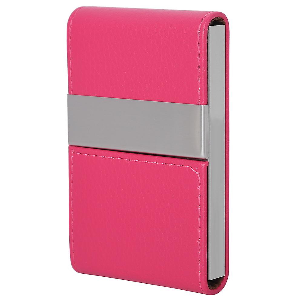 Multi purpose Portable PU Leather Cigarette Cigar Cards Storage Case Holder Rosy)