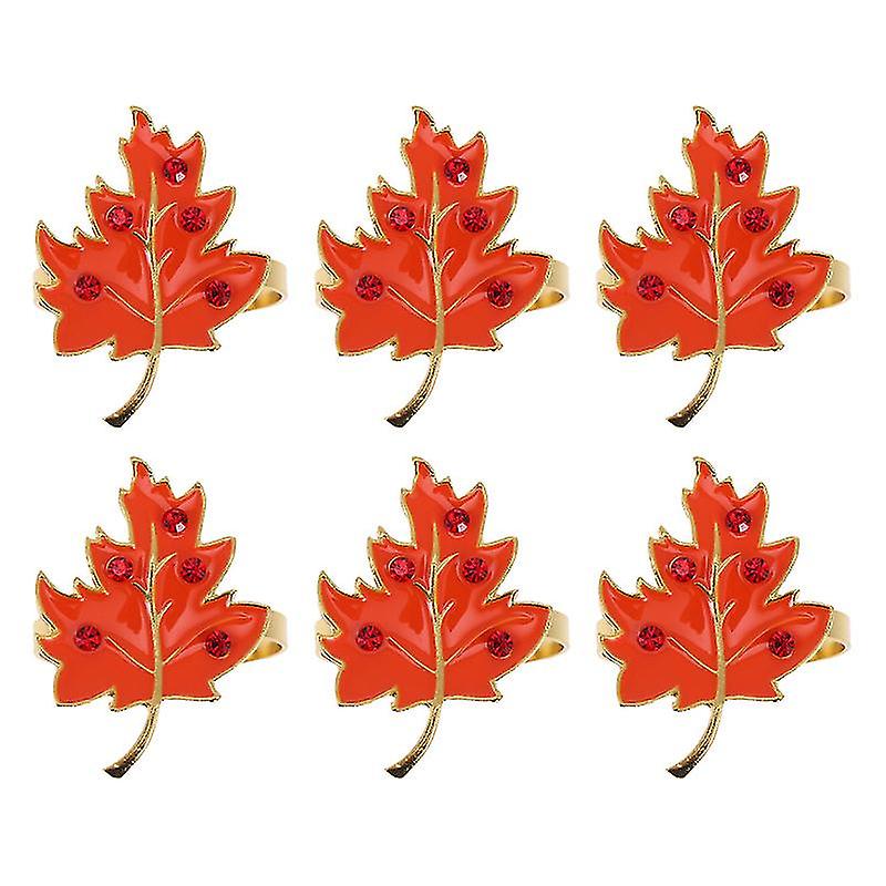 6pcs Maple Leaf Napkin Buckle
