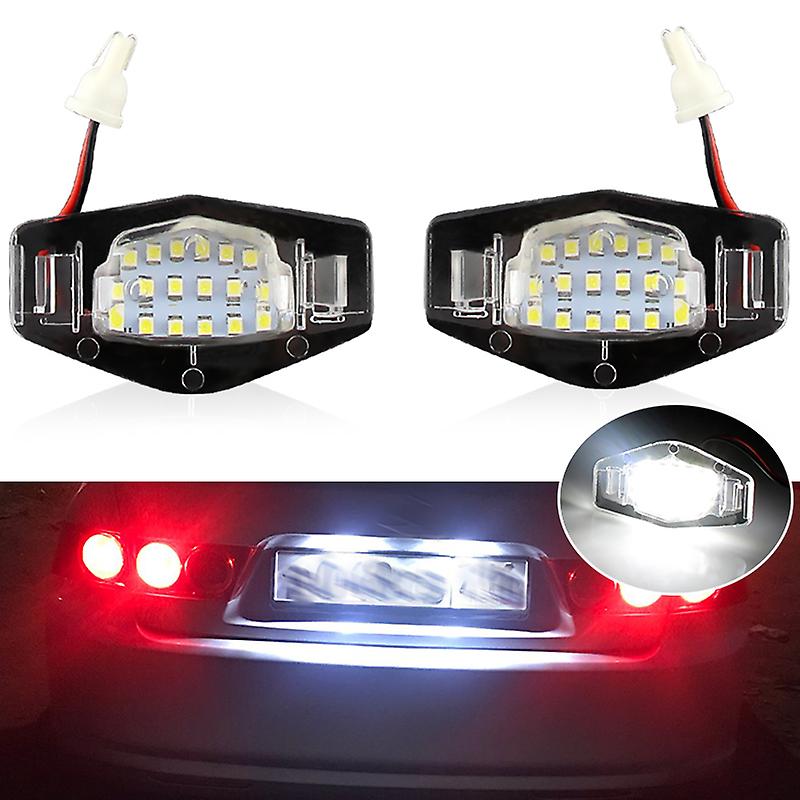 2pcs Car Led Number License Plate Light For Acura Mdx Rl Tl Tsx Ilx Dxr White 6000k