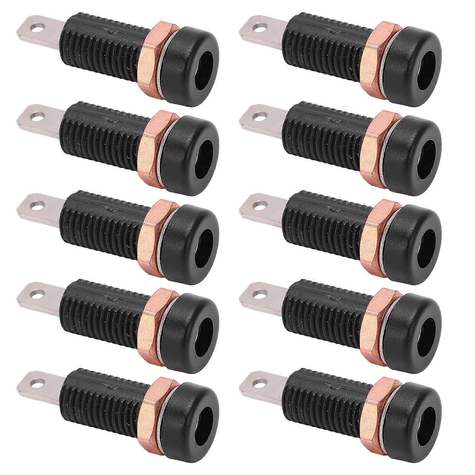 10pcs 4mm Banana Jack Socket Mount Binding Post Connector Adapter Panel for Electronic InstrumentBlack 