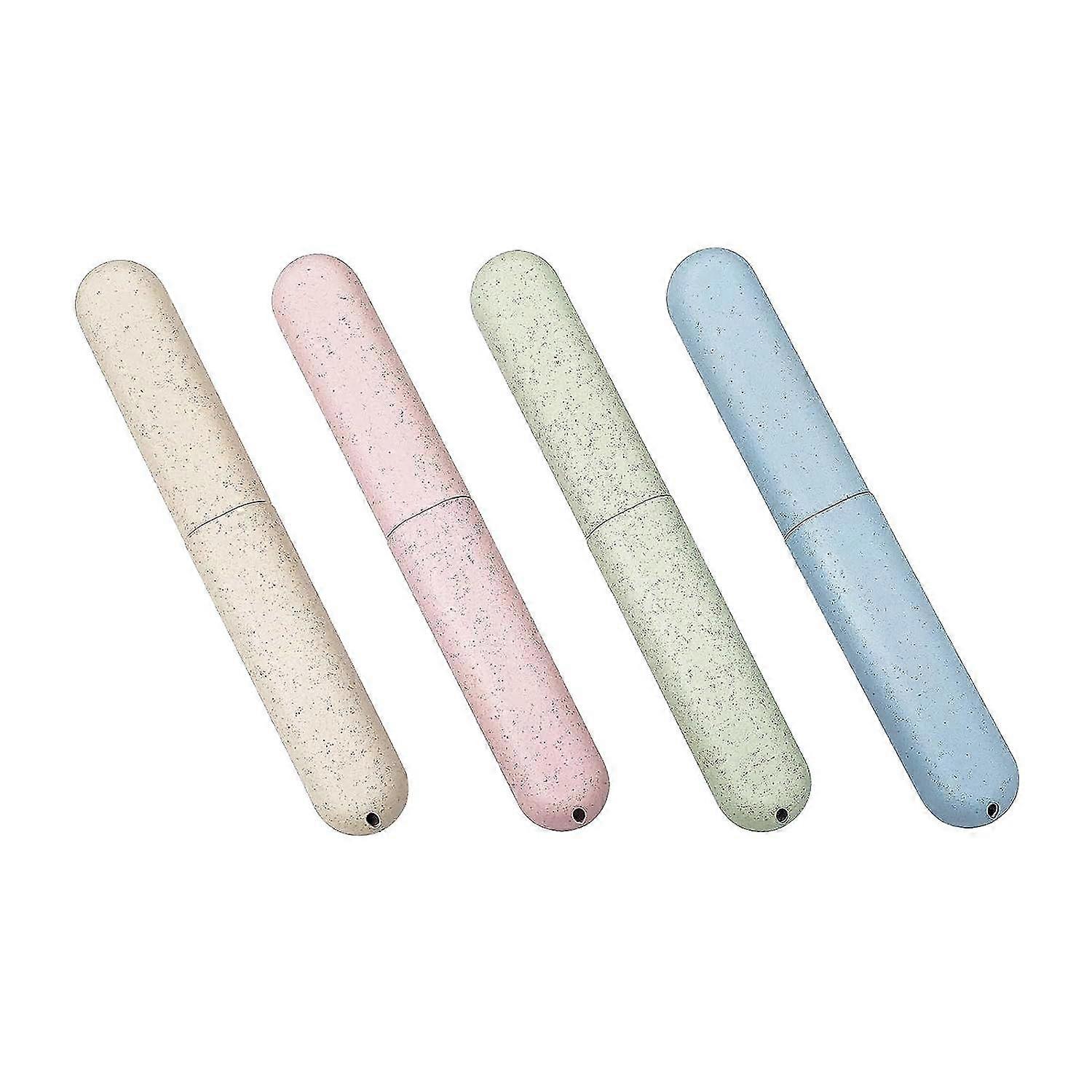 4 حزمة حقيبة حامل فرشاة أسنان للسفر ، حامل فرشاة أسنان محمول للسفر / التخييم / المدرسة