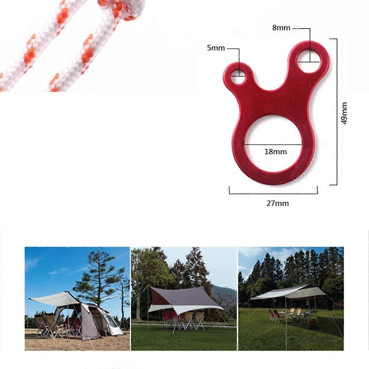 铝合金拉绳绳调节器露营绳张紧器帐篷绳索收紧器，用于帐篷露营远足活动